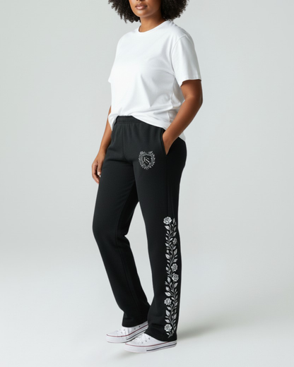 Rose Garden Sweatpants - Black