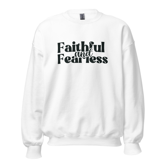 Faithful & Fearless White Crewneck